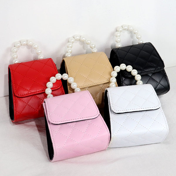 데일리 진주손잡이 금속체인토트 미니크로스백