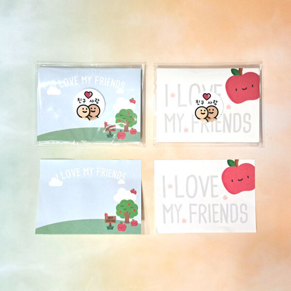 애플데이 사과데이 점착메모지 25매 친구 사랑주간 접착 메모 학교 행사 사과 디자인 위클래스