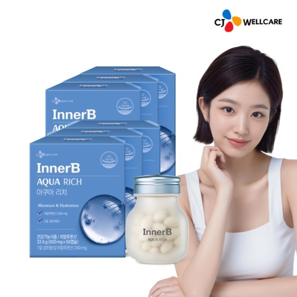 CJ공식 이너비 아쿠아리치 히알루론산 맥스 56캡슐 6박스