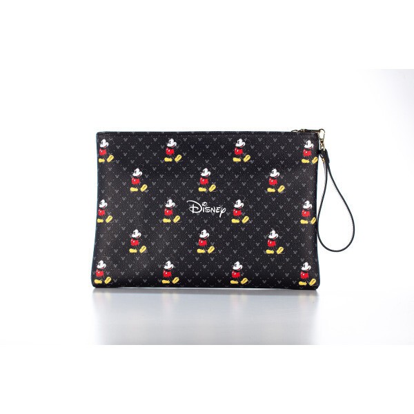 디즈니정품 미키패턴 클러치 파우치백 가로 32cm D30432BK
