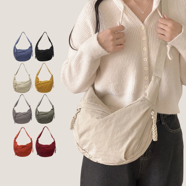 트래블라라 여성 여행용 크로스백 반달 미니백 가벼운 나일론 해외 핸드폰 슬링백 가방