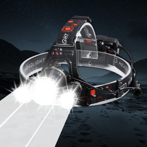 3000루멘 초강력 LED 헤드랜턴/충전식 낚시 등산 해루질 랜턴 +배터리 2개 세트