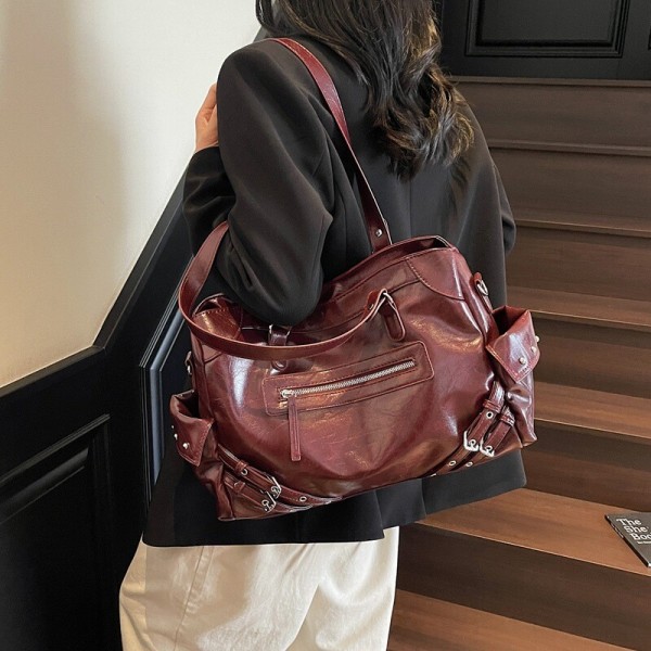 대용량 가방녀 2025 신상 트렌드 패션 빈티지 토트백 백합 숄더 통근백