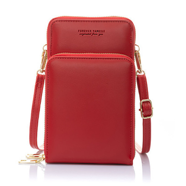 3단 지퍼 수납 폰 카드 소지품 핸드폰 크로스 가방(8545) 매일 들고 다니고 싶은 감성 가죽백