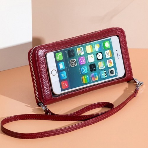 터치가 편한 고퀄리티 가죽 폰지갑 카드지갑 여성 인기 크로스백(PL7334) 고급진 가방 가격은 저렴하게